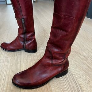 FRYE burgundy leather riding boots